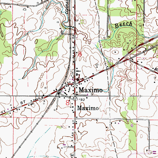 Topographic Map of Zion Evangelical and Reformed Church, OH