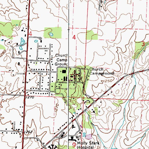 Topographic Map of Nazarene Church Camp, OH