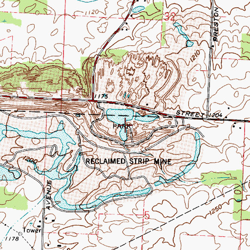 Topographic Map of Diamond Recreation Park, OH