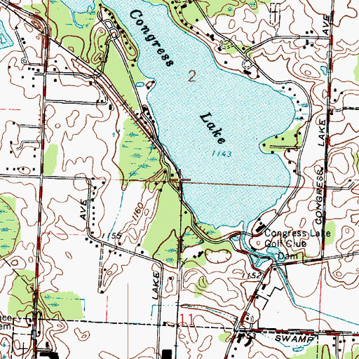 Topographic Map of Congress Lake (historical), OH