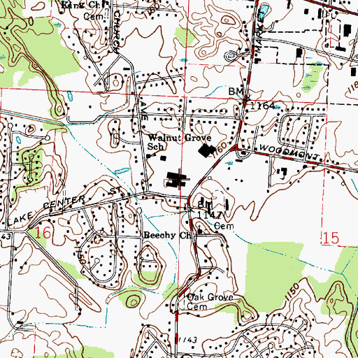 Topographic Map of Lake High School, OH
