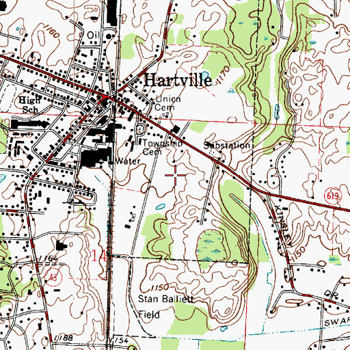 Topographic Map of Lakeview Golf Course, OH
