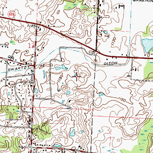 Topographic Map of Seven Hills Golf Course, OH