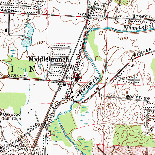 Topographic Map of Middlebranch Middle School, OH