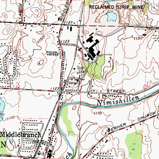 Topographic Map of Little Flower Catholic Church, OH