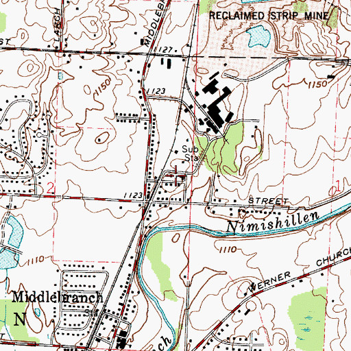 Topographic Map of Middlebranch Protestant Brethren Church, OH