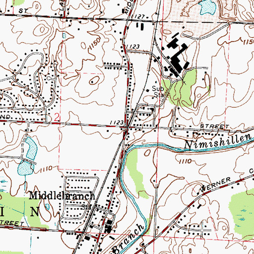 Topographic Map of Oval City, OH
