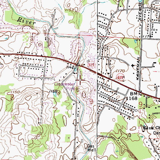 Topographic Map of Clearwater Park, OH