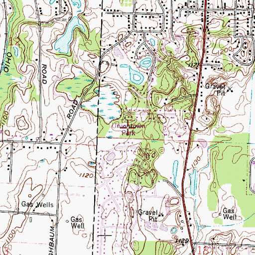 Topographic Map of Uniontown Park, OH