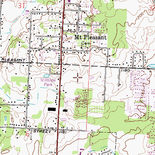 Topographic Map of Green Valley Golf Course, OH