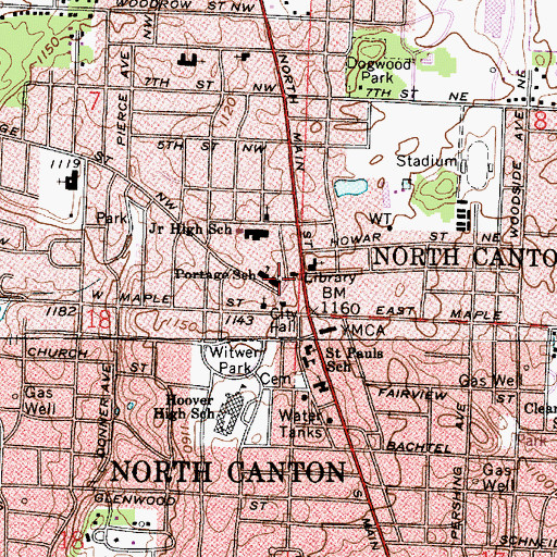 Topographic Map of Mary L Evans Kindergarten Center, OH