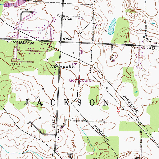 Topographic Map of Rolling Green Golf Course, OH