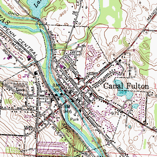 Topographic Map of Canal Fulton Elementary School, OH