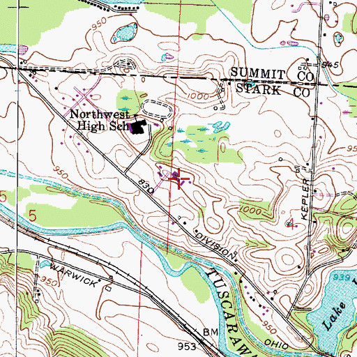 Topographic Map of William S Stinson Elementary School, OH