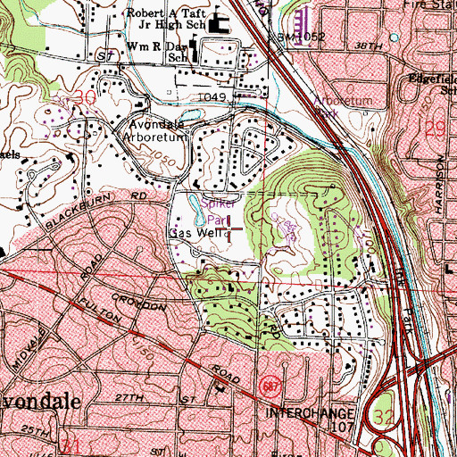 Topographic Map of Spiker Park, OH