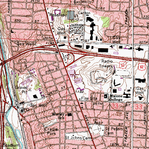 Topographic Map of Stark County Infirmary, OH