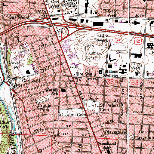 Topographic Map of Canton Gospel Center, OH