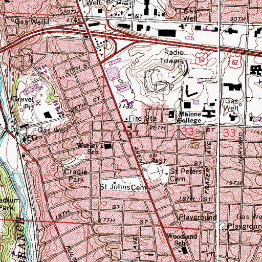 Topographic Map of Grace United Church of Christ, OH