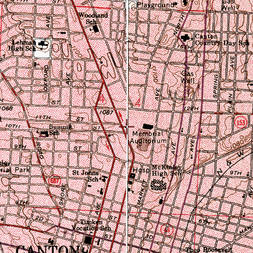 Topographic Map of First Church of Christ Scientist, OH