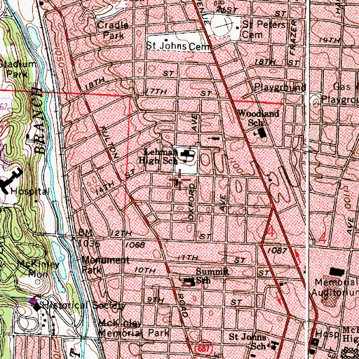 Topographic Map of First Church of the Brethren, OH