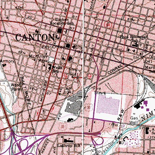 Topographic Map of Simpson United Methodist Church, OH