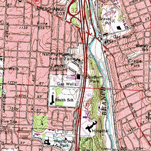Topographic Map of McKinley Senior High School, OH