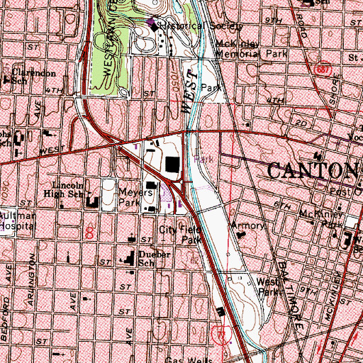 Topographic Map of Interchange 105, OH