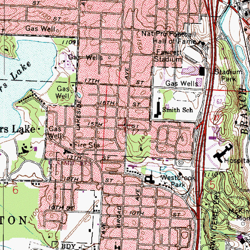 Topographic Map of First Evangelical Congregational Church, OH
