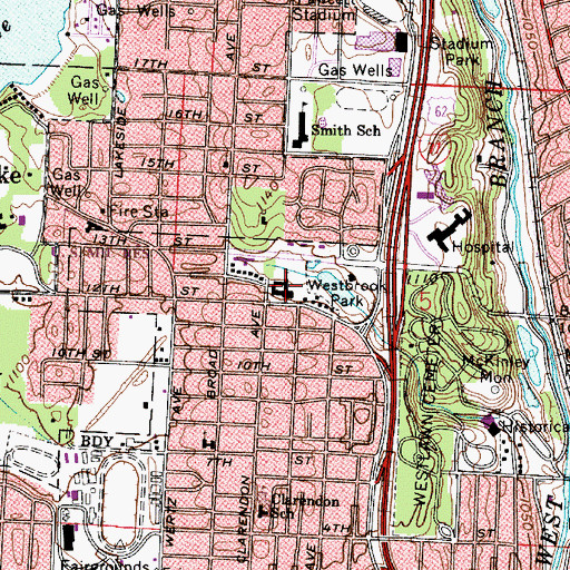 Topographic Map of First Evangelical United Brethren Church, OH