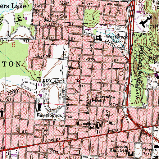 Topographic Map of Bethel Lutheran Church, OH