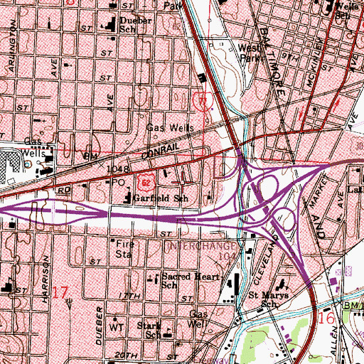 Topographic Map of Whittier Park, OH