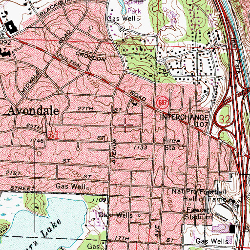 Topographic Map of Lake View Heights, OH