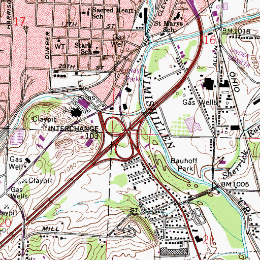 Topographic Map of Interchange 103, OH