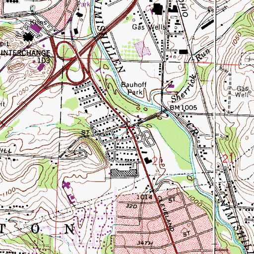 Topographic Map of Canton South Church of the Nazarene, OH