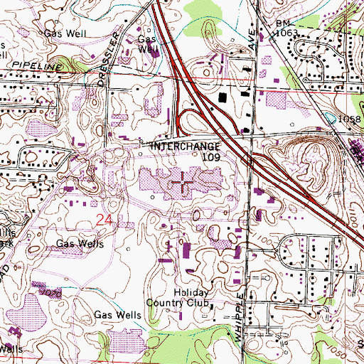 Topographic Map of Belden Village Mall Shopping Center, OH