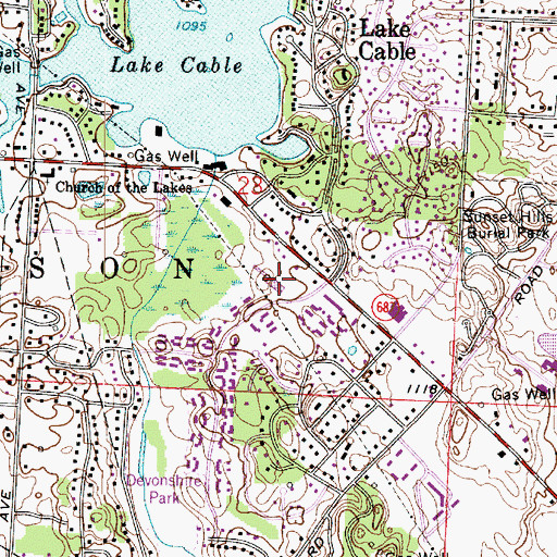 Topographic Map of Cable Shores Shopping Center, OH