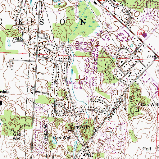 Topographic Map of Devonshire Park, OH