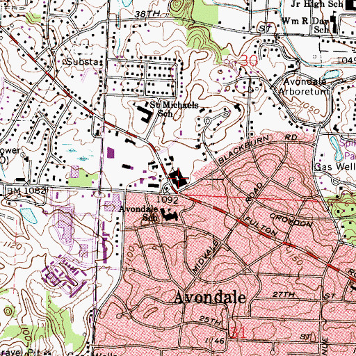 Topographic Map of Saint Michaels Catholic Church, OH
