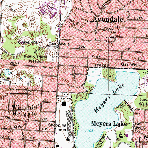 Topographic Map of Lakeside Heights, OH