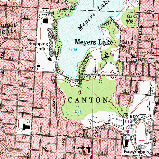 Topographic Map of Lakeview Terrace, OH