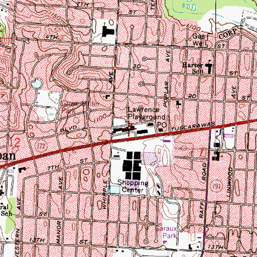 Topographic Map of County Fair Shopping Center, OH