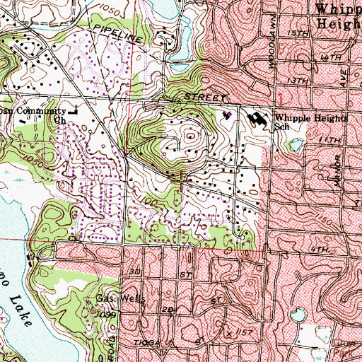 Topographic Map of Indianola Estates, OH