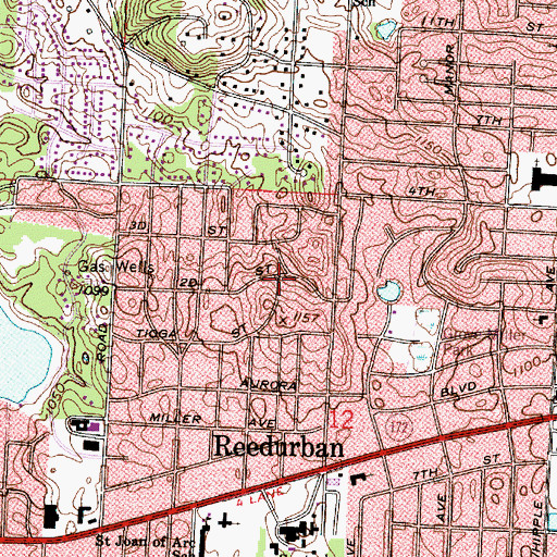 Topographic Map of Grove Mill, OH