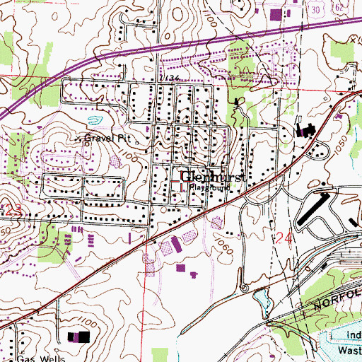Topographic Map of Glenhurst Park, OH