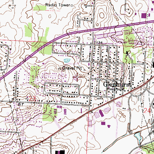 Topographic Map of T C Knapp Elementary School, OH