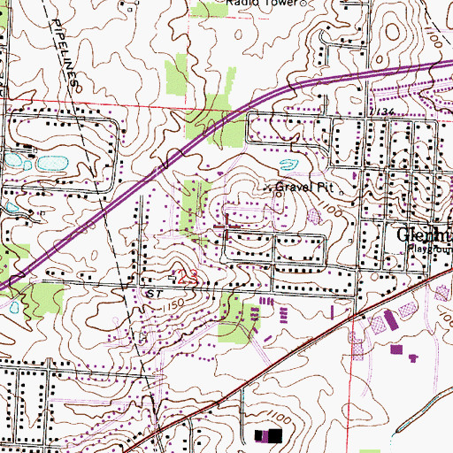 Topographic Map of Westview, OH