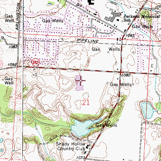 Topographic Map of Jackson High School, OH