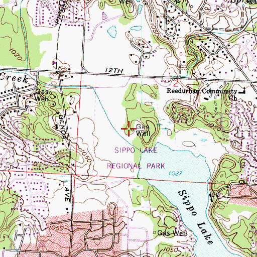Topographic Map of Sippo Lake Regional Park, OH