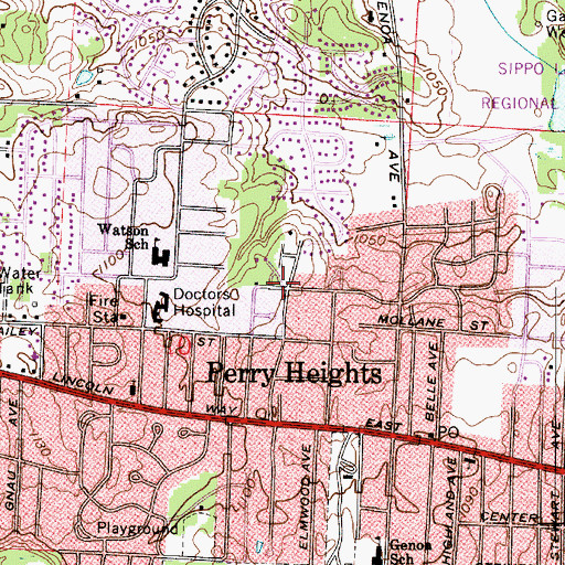 Topographic Map of Ingold Heights, OH