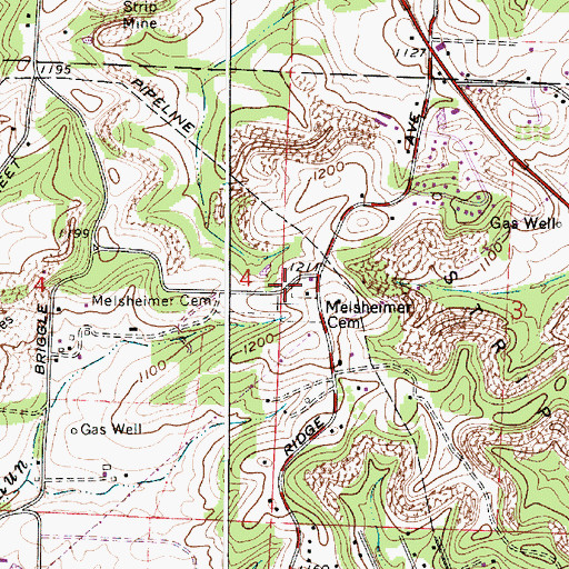 Topographic Map of Melsheimer School (historical), OH